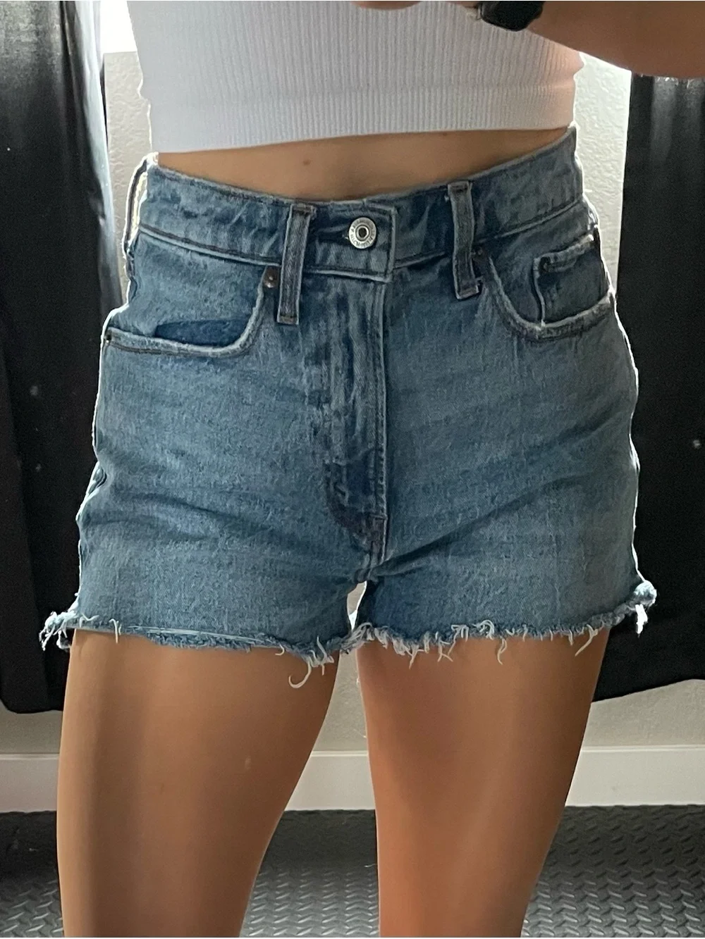 Abercrombie The Mom Short Denim Shorts